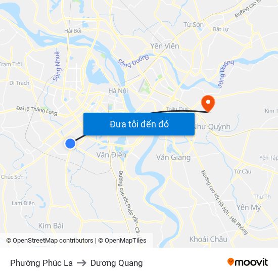 Phường Phúc La to Dương Quang map