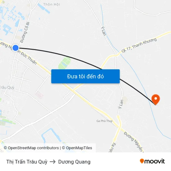 Thị Trấn Trâu Quỳ to Dương Quang map