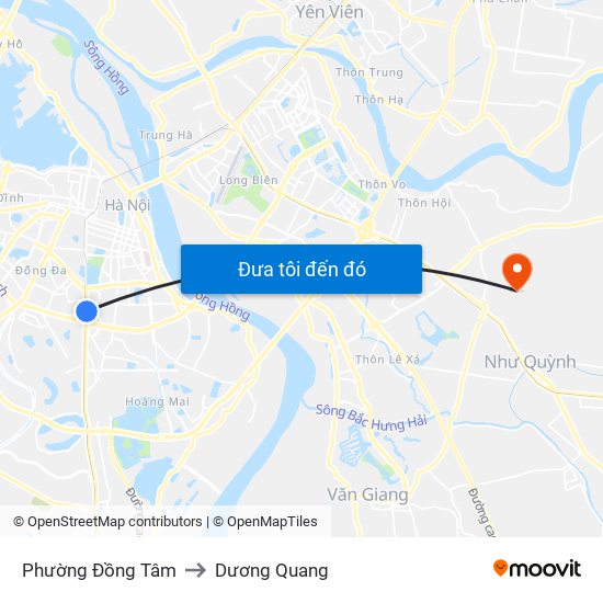 Phường Đồng Tâm to Dương Quang map