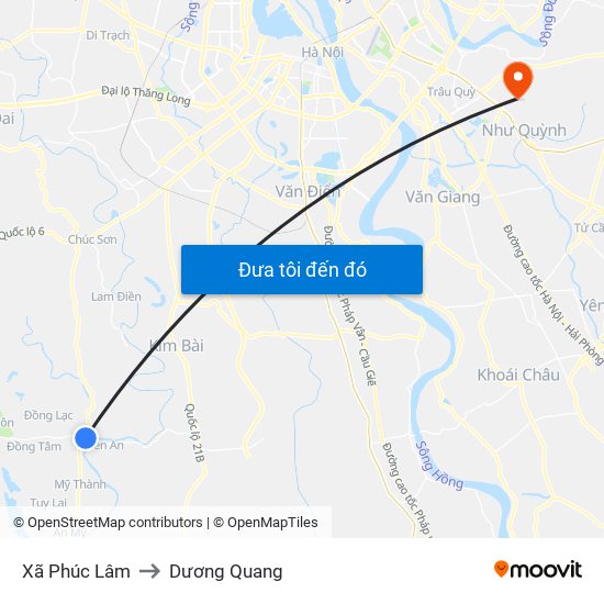 Xã Phúc Lâm to Dương Quang map