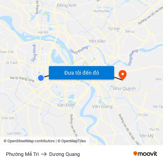 Phường Mễ Trì to Dương Quang map