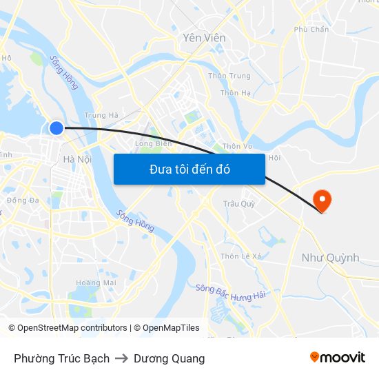 Phường Trúc Bạch to Dương Quang map