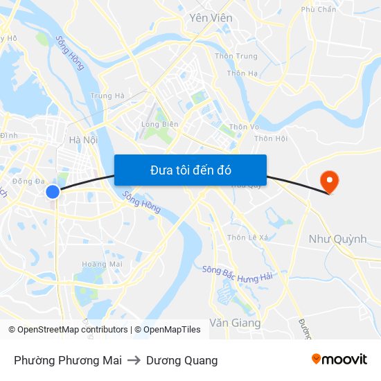 Phường Phương Mai to Dương Quang map