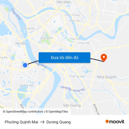 Phường Quỳnh Mai to Dương Quang map