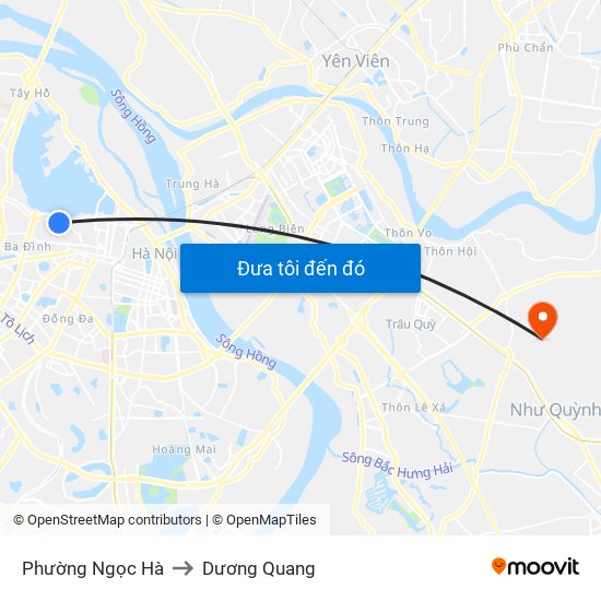 Phường Ngọc Hà to Dương Quang map