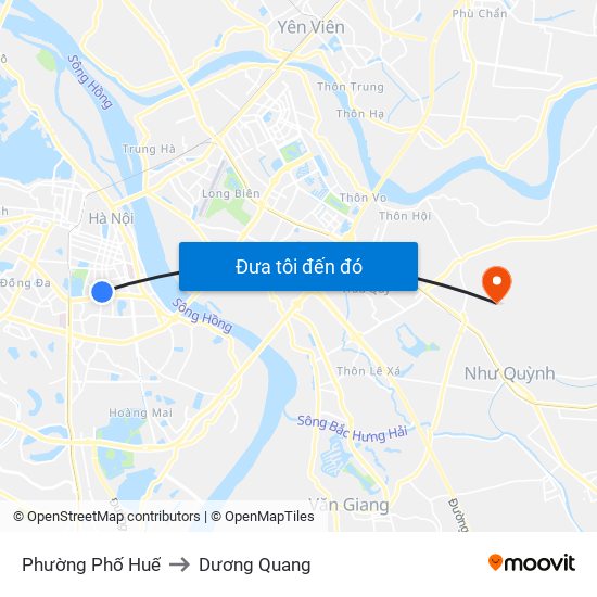 Phường Phố Huế to Dương Quang map