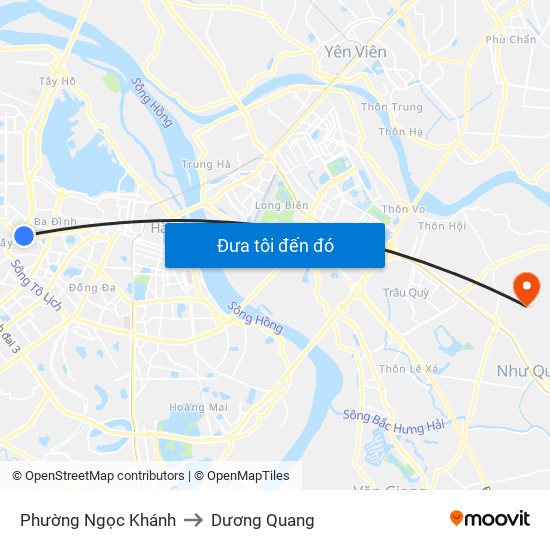 Phường Ngọc Khánh to Dương Quang map