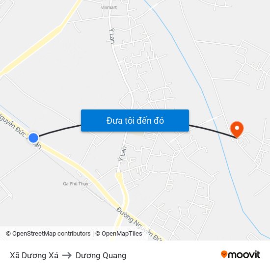 Xã Dương Xá to Dương Quang map