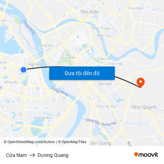 Cửa Nam to Dương Quang map