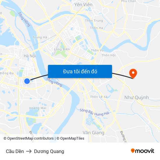 Cầu Dền to Dương Quang map