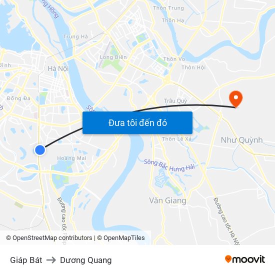 Giáp Bát to Dương Quang map