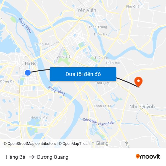 Hàng Bài to Dương Quang map