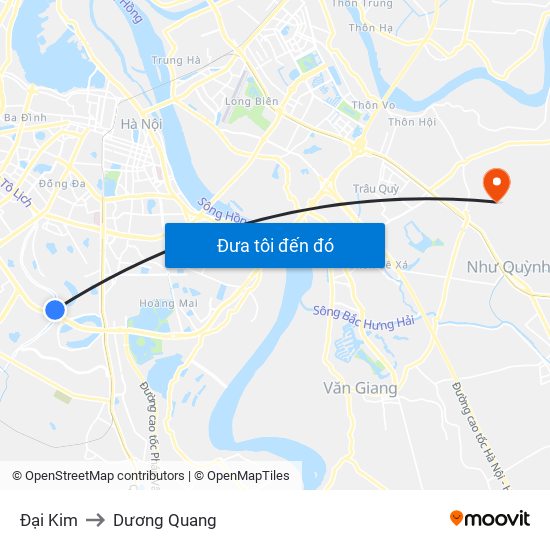 Đại Kim to Dương Quang map