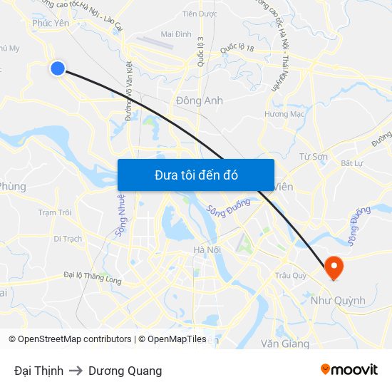 Đại Thịnh to Dương Quang map