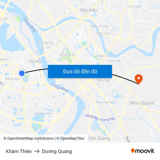 Khâm Thiên to Dương Quang map