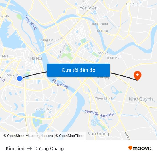 Kim Liên to Dương Quang map