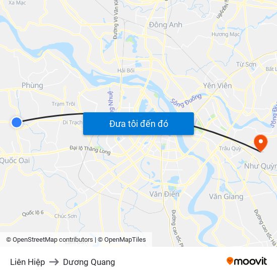 Liên Hiệp to Dương Quang map