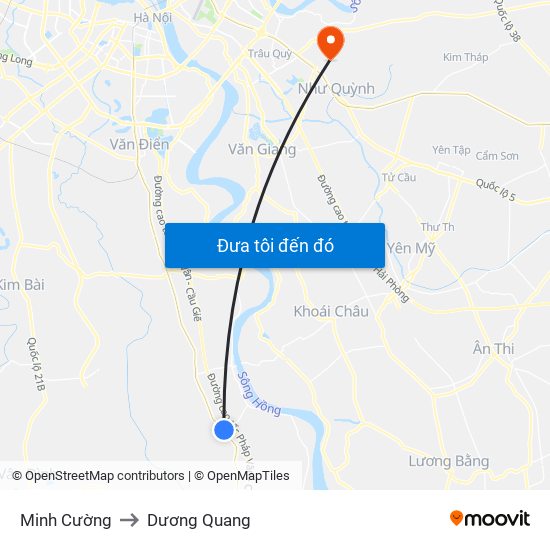 Minh Cường to Dương Quang map