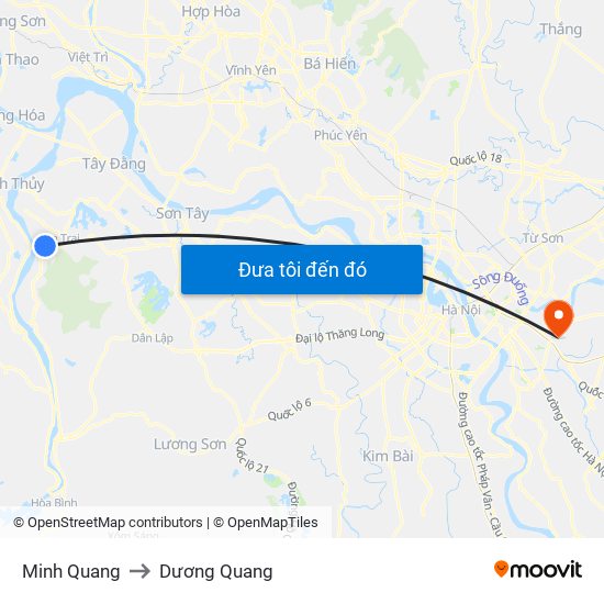 Minh Quang to Dương Quang map