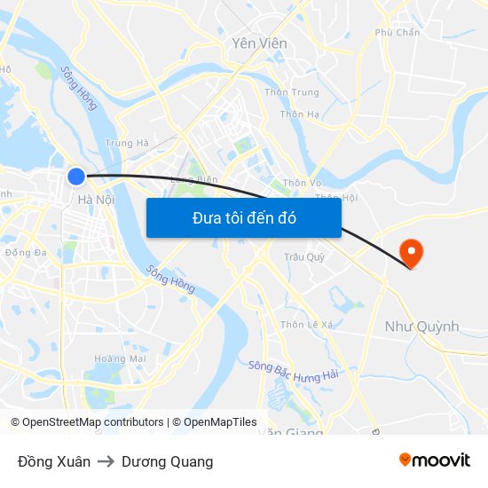 Đồng Xuân to Dương Quang map