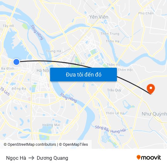 Ngọc Hà to Dương Quang map