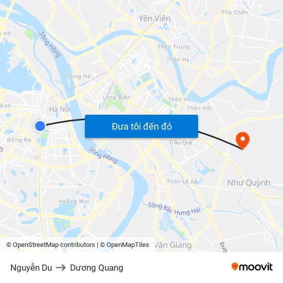 Nguyễn Du to Dương Quang map
