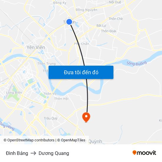 Đình Bảng to Dương Quang map