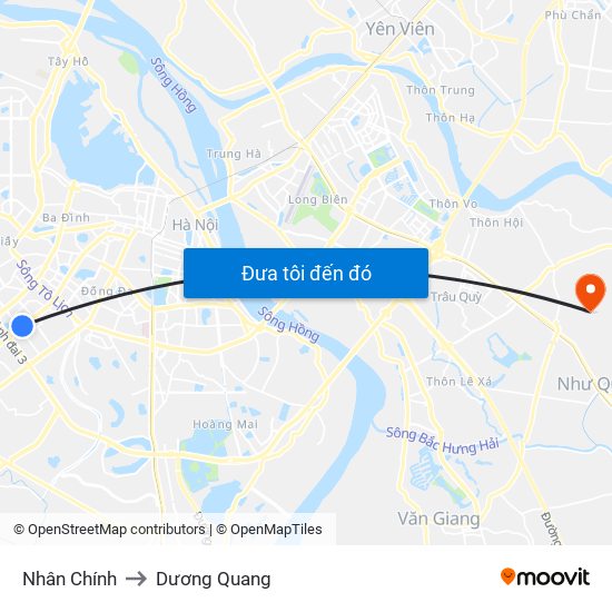 Nhân Chính to Dương Quang map