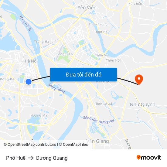 Phố Huế to Dương Quang map