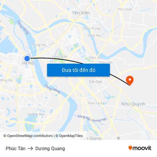 Phúc Tân to Dương Quang map