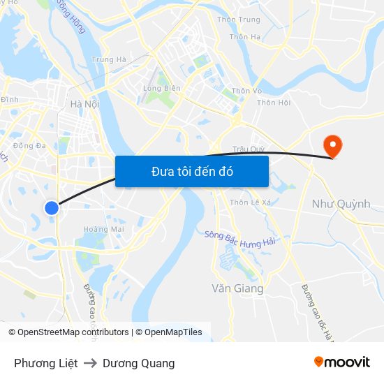 Phương Liệt to Dương Quang map