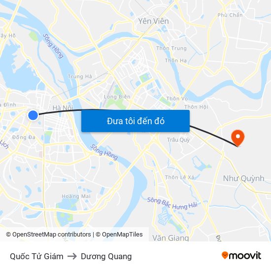 Quốc Tử Giám to Dương Quang map