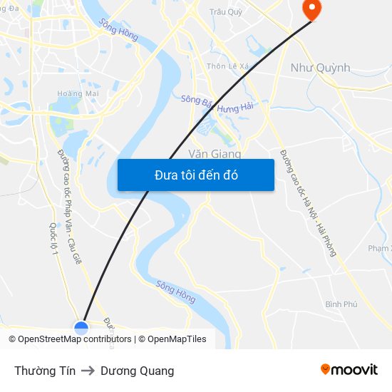 Thường Tín to Dương Quang map