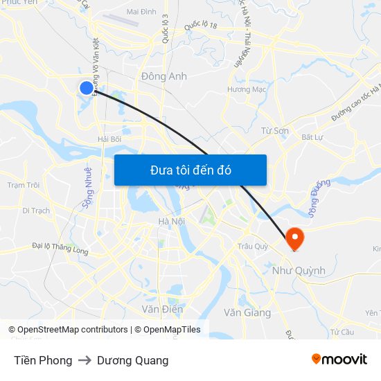 Tiền Phong to Dương Quang map