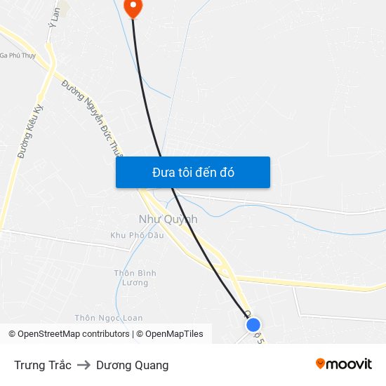 Trưng Trắc to Dương Quang map