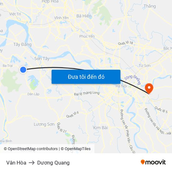 Vân Hòa to Dương Quang map
