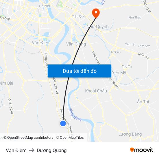 Vạn Điểm to Dương Quang map