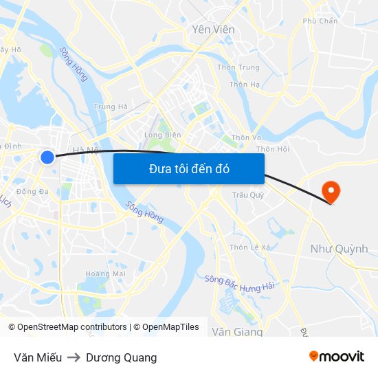 Văn Miếu to Dương Quang map