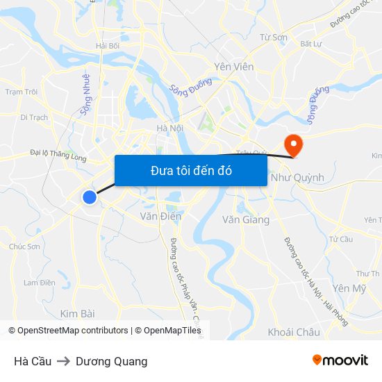 Hà Cầu to Dương Quang map