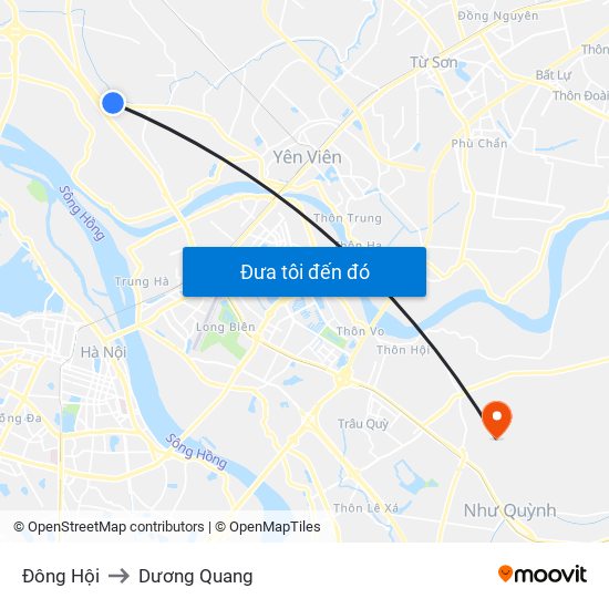 Đông Hội to Dương Quang map