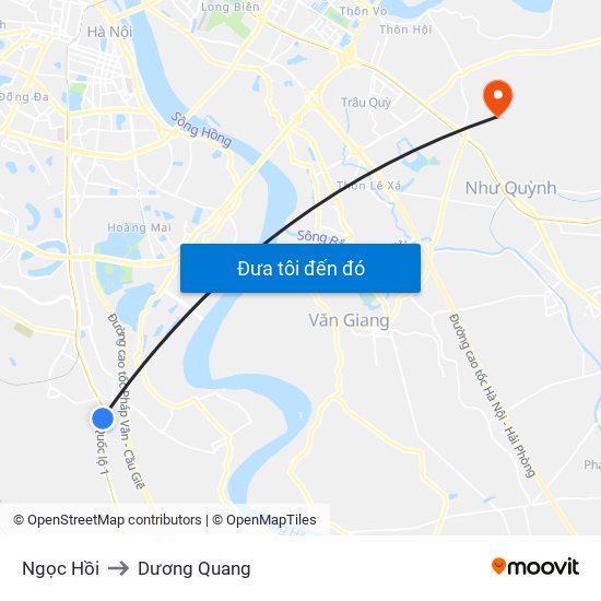 Ngọc Hồi to Dương Quang map