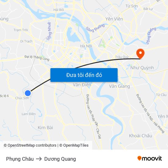 Phụng Châu to Dương Quang map