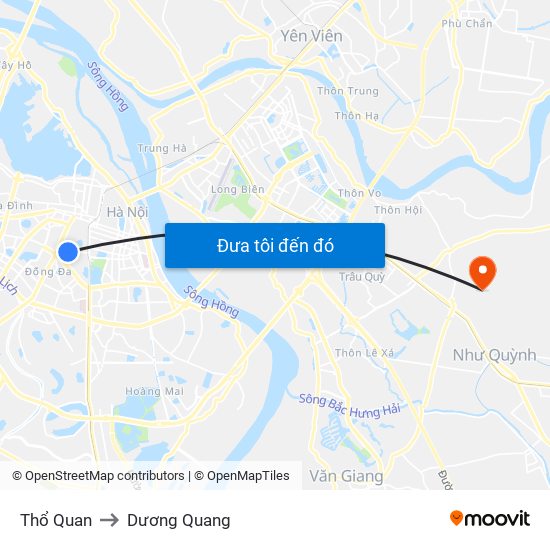 Thổ Quan to Dương Quang map