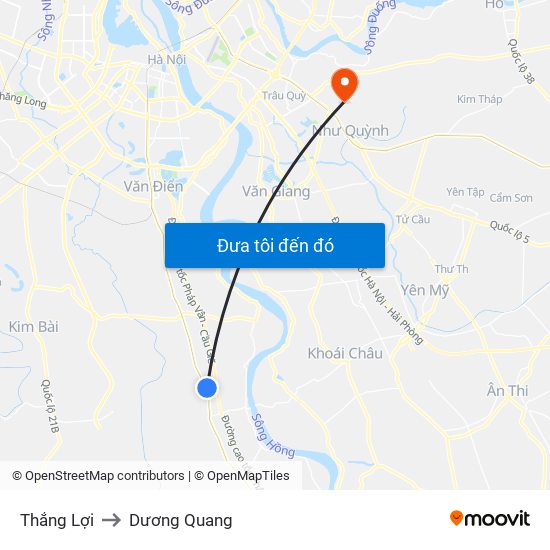 Thắng Lợi to Dương Quang map