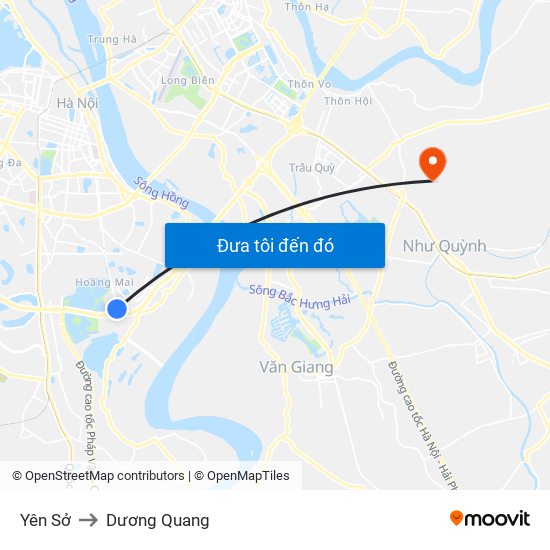 Yên Sở to Dương Quang map