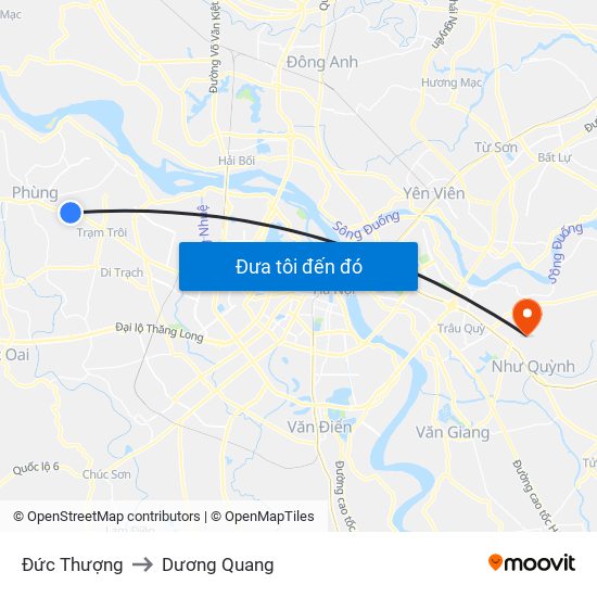 Đức Thượng to Dương Quang map