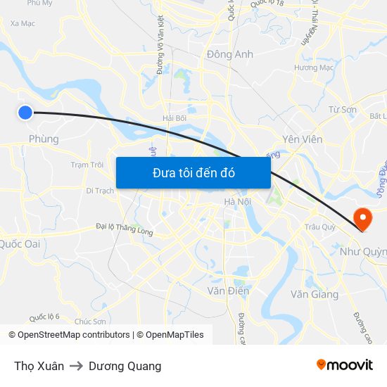 Thọ Xuân to Dương Quang map