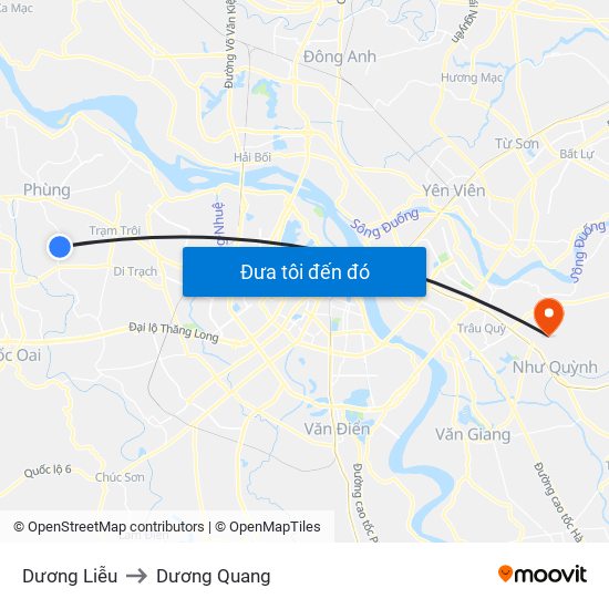 Dương Liễu to Dương Quang map