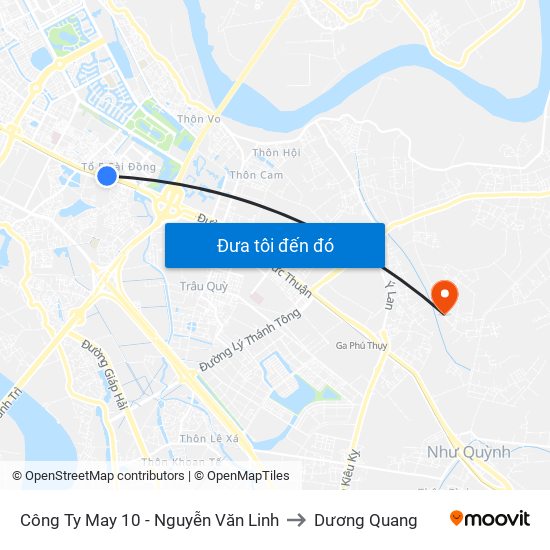 Công Ty May 10 - Nguyễn Văn Linh to Dương Quang map
