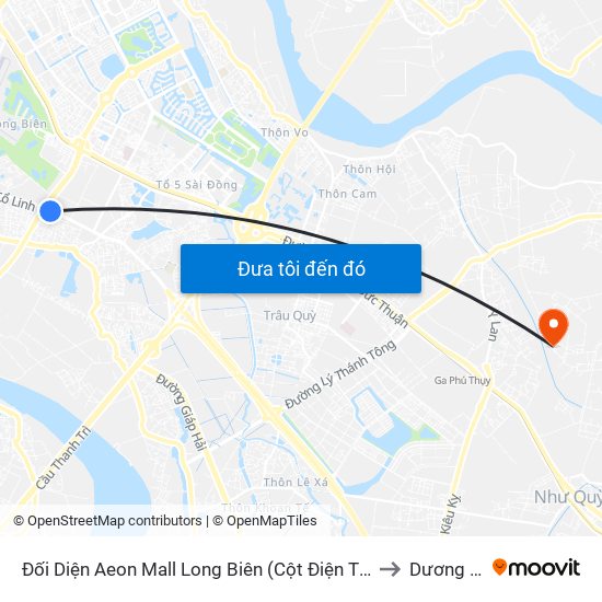 Đối Diện Aeon Mall Long Biên (Cột Điện T4a/2a-B Đường Cổ Linh) to Dương Quang map